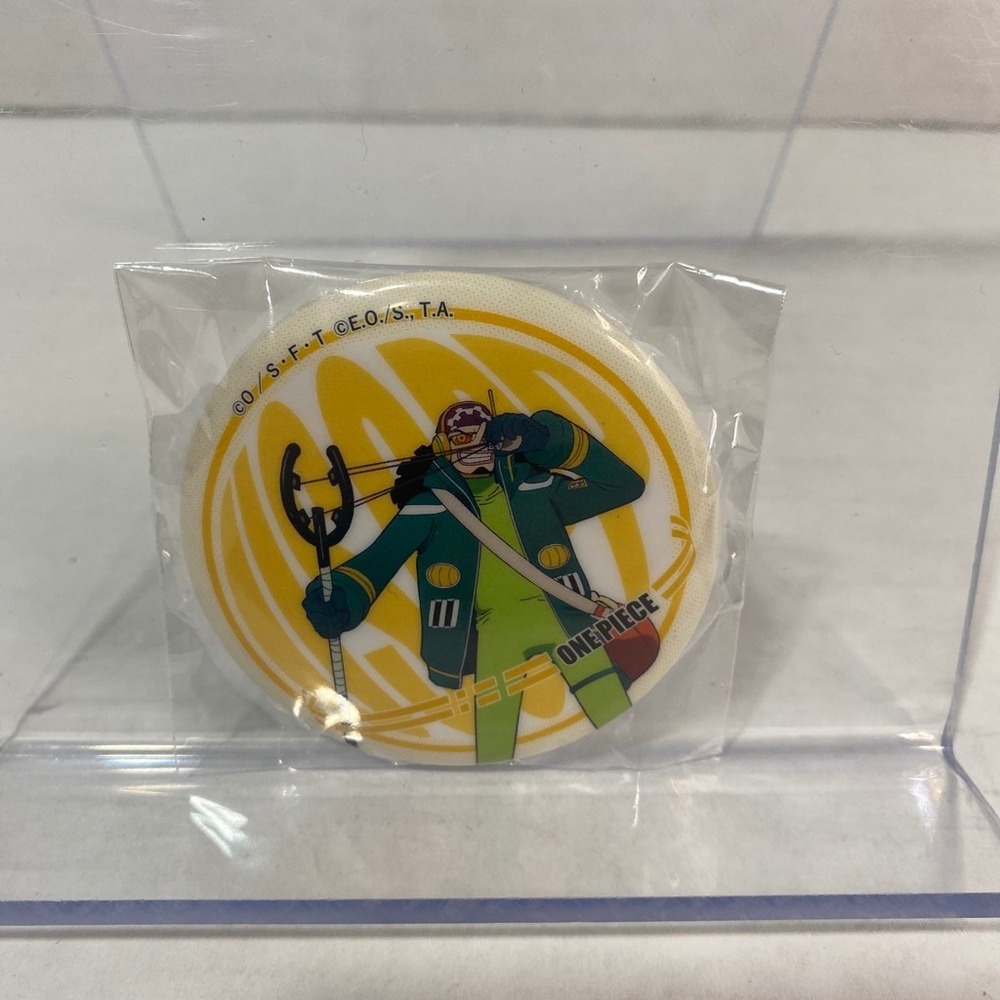 One Piece Tin Badge Usopp Egghead Island Daiso Can Pin Yellow Green New